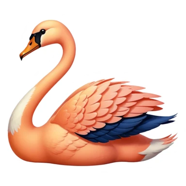 Peach colored swan sticker