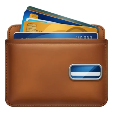 portefeuille marron avec pleins de billet et carte bancaire sticker