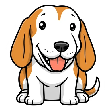 basset hound smiling with big teeth sticker