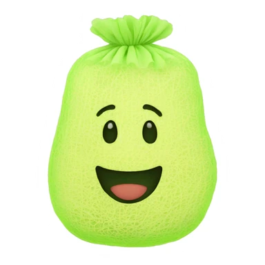 Synthetic mesh loofah sticker