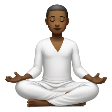 Meditation, white dress, boy sticker