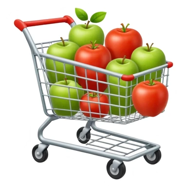 shopping cart full of healthy food sticker