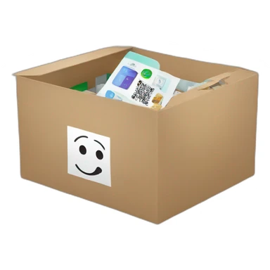 creates an open medicine box with a qr code sticker