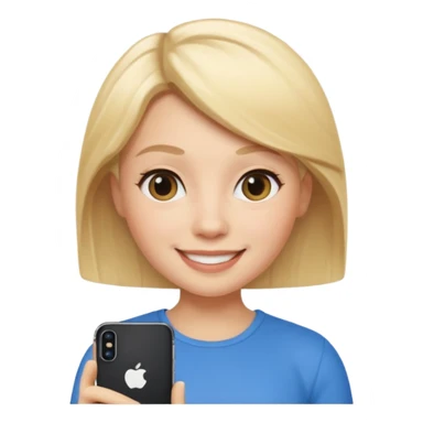 blonde giirl memoji iphone sticker