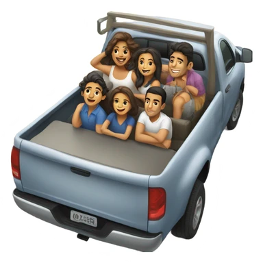 Hispanic people riding in a truck bed sticker