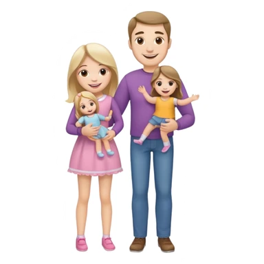 father and daughter playing doll full body sticker