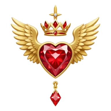 holy emblem with white wings and red diamond in the middle sticker