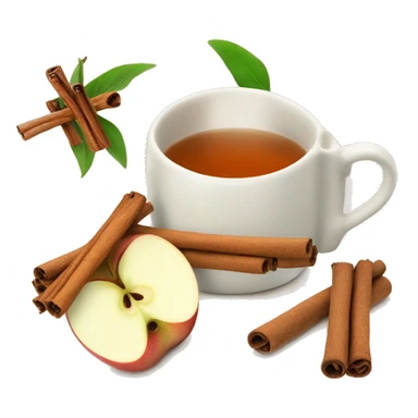 tea with apple and cinnamon sticks sticker