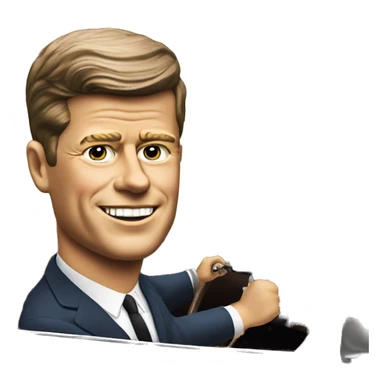 JFK in a 1960s convertible  sticker