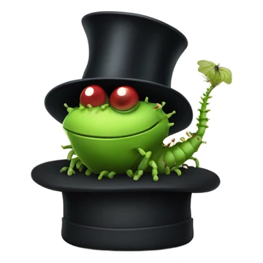 Flytrap wearing a top hat  sticker