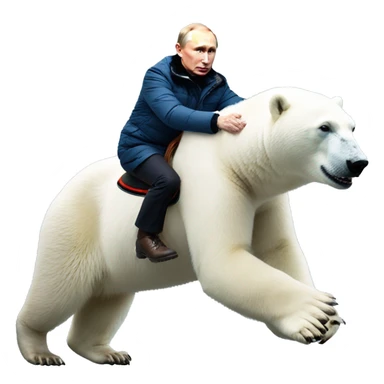 Vladimir putin riding polar bear sticker