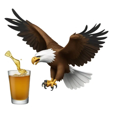 Eagle taking a shot of tequila sticker