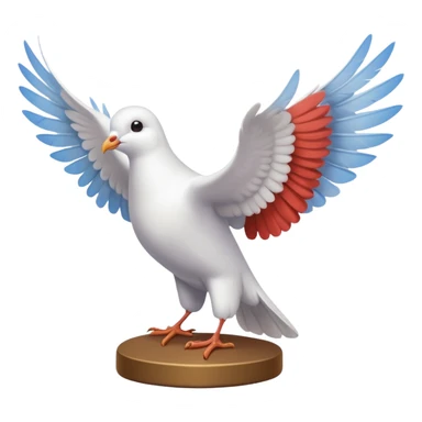 white dove in training perch sticker