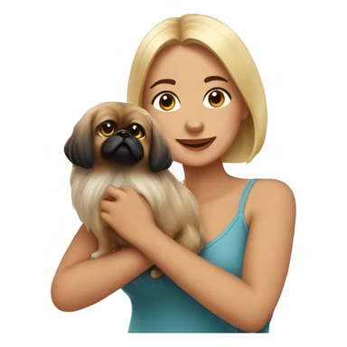 Women with Pekingese sticker