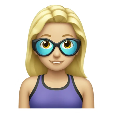 Blond girl snorkeling sticker