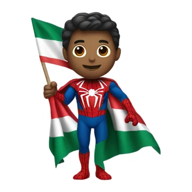 Spider-Man holding Mexican flag sticker