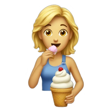 woman eating icecream sticker