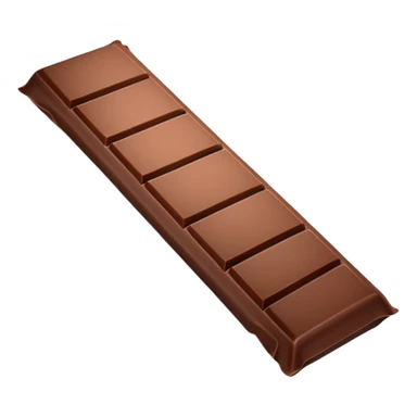 Brown chocolate bar in a white wrapper sticker