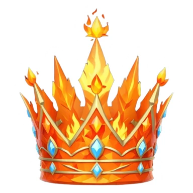 fantasy magic crown of fire and ash low poly sticker