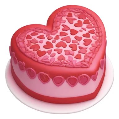 Red and pink extravagant heart shaped cake  sticker