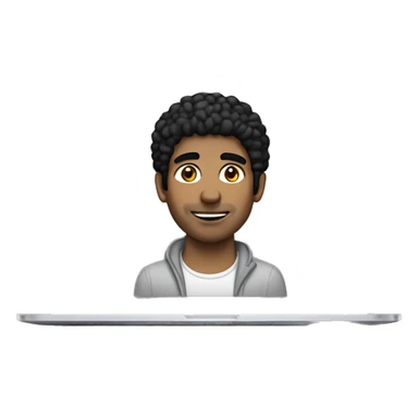 North African man with black hair on MacBook pro sticker