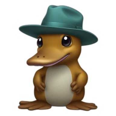 Platypus with hat sticker