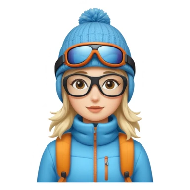 Winter clothes girl with skiing glasses potraiot  sticker