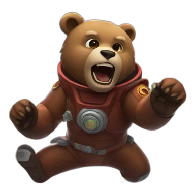 Bear fighting in space sticker