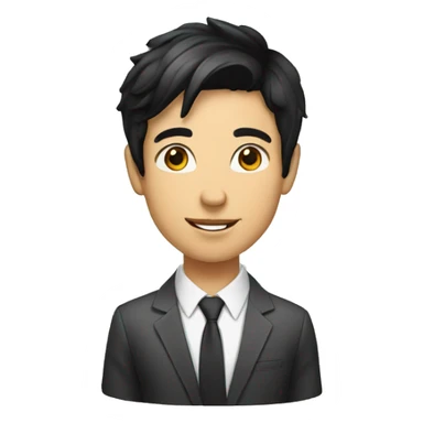 young sales person with black hair selling cars  sticker
