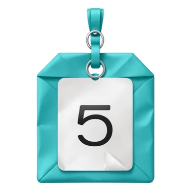 price tag emoji with $5, turquoise color sticker