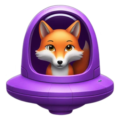 a purple fox in a spaceship sticker