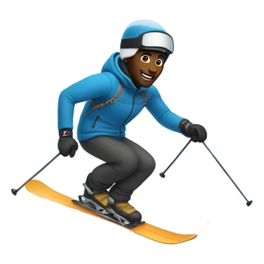 Black guy skiing  sticker