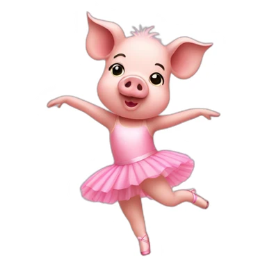 pig wearing a ballerina tutu and dancing sticker