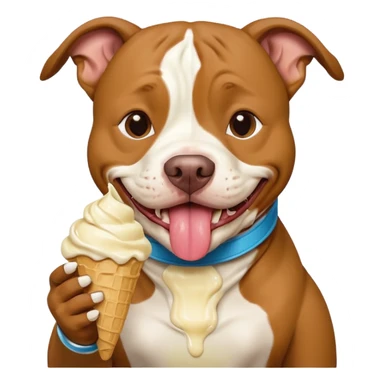 Pitbull eating ice cream sticker