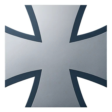 Bundeswehr emblem, modern German armed forces insignia, stylized silver Iron Cross with blue background, clean and symmetrical, no text, centered sticker