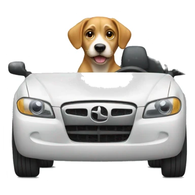 Dog driving a car sticker