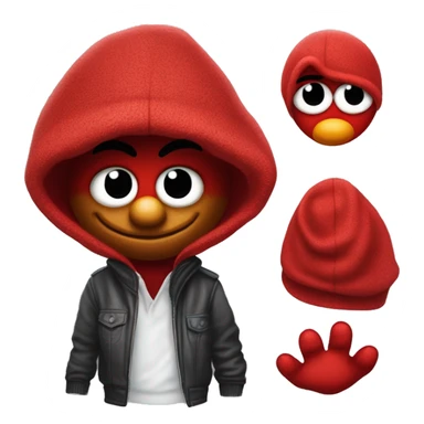 Thug-Life Gangster-style Hood-version of Elmo:
A small, red monster with a big heart and an infectious giggle. Elmo’s high-pitched voice, wide-eyed innocence, and love for learning make him a favorite among kids and adults alike. sticker