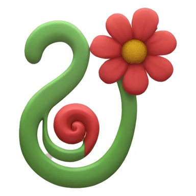 flower in the shape of a music note sticker