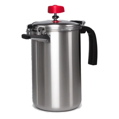 Stainless steel pressure pot, with black gights, 3 clamps lid, red line on the black knob sticker