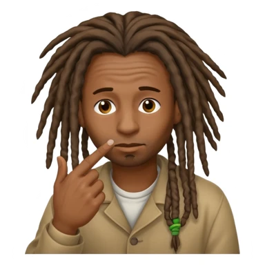 Black man with dreads wiping his nose with index finger sticker