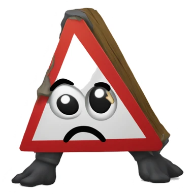 goofy danger warning sign monster sticker