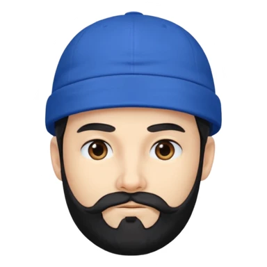 mago merlin con barba negra y gorra azul sticker