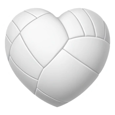 A white volleyball in the shape of a heart sticker