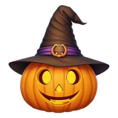 cute pumpkin with witch hat  sticker