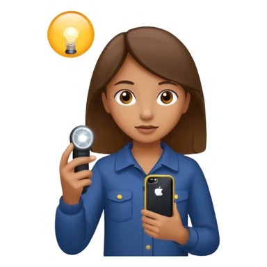 Young girl SMM with Iphone and light in hand sticker