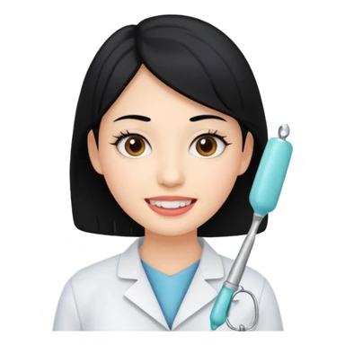 estudiante mujer de odontología con el cabello negro  sticker