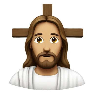 Jesus on a white Cross sticker