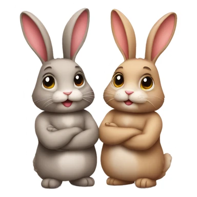 rabbit couple in love sticker
