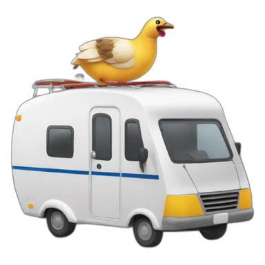 Oie dans une caravane sticker