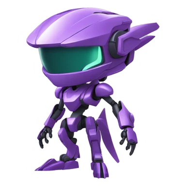 a Genesect-Raptor-Fakémon-Medabot-—hybrid with a futuristic visor-helmet full body sticker